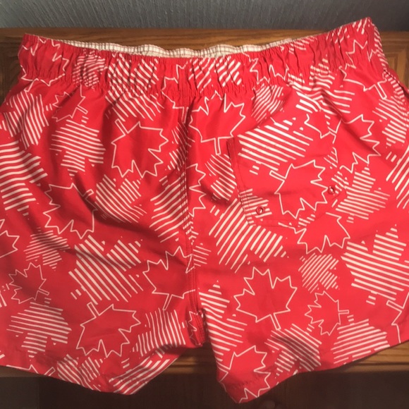 Red/White Canada Swim Shorts - Picture 3 of 6